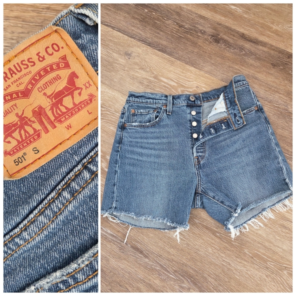 Levi's 501's XX High Rise High Waist Button Fly Denim Shorts Frayed Cutoff VTG